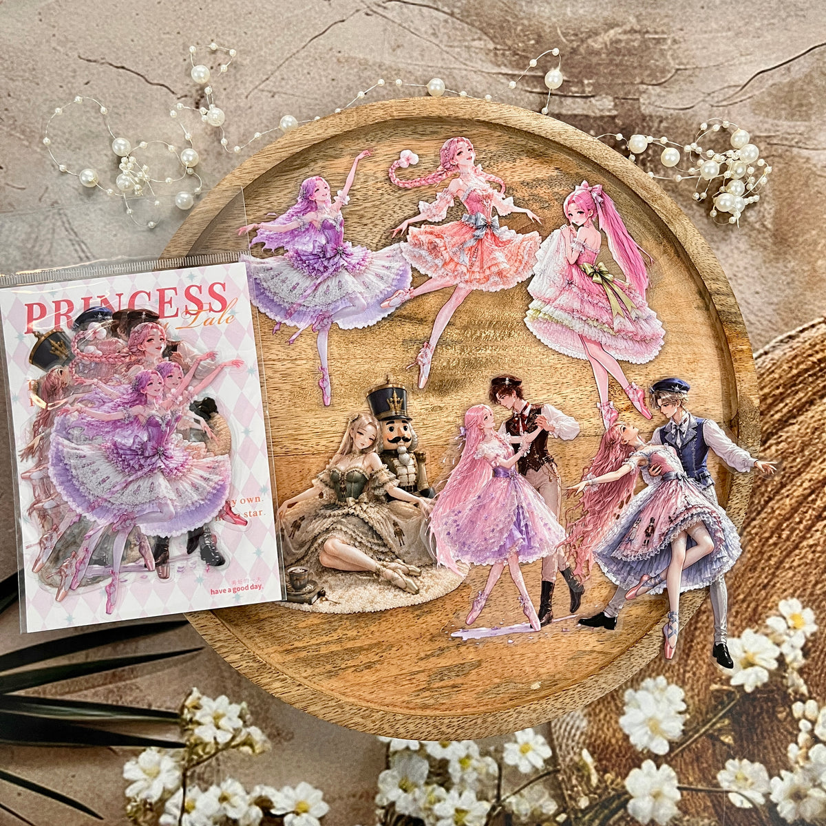 12 Pcs Princess and Fairy Tale Series Character-themed Character Stickers