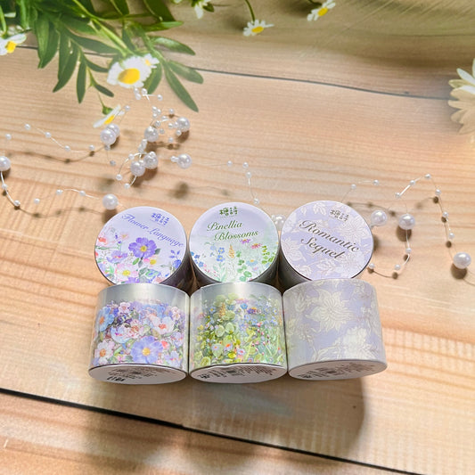 30mm* 2M Roll Flower Story series INS Flower Handbook Pet Tape