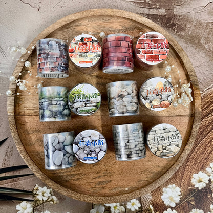 1 Roll One Fine Day Stone Wall Path Series Wall Tape for Journaling