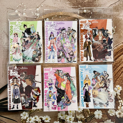 20 Pcs Endless Outfit Combinations Girl Character Journaling Stickers