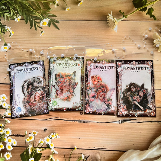 8 Pcs Romantic Believer Series Vintage Goddess Character Flower PET Sticker