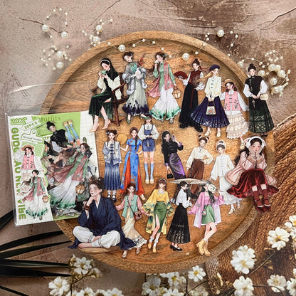 20 Pcs Endless Outfit Combinations Girl Character Journaling Stickers