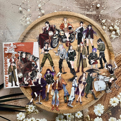 20 Pcs Endless Outfit Combinations Girl Character Journaling Stickers