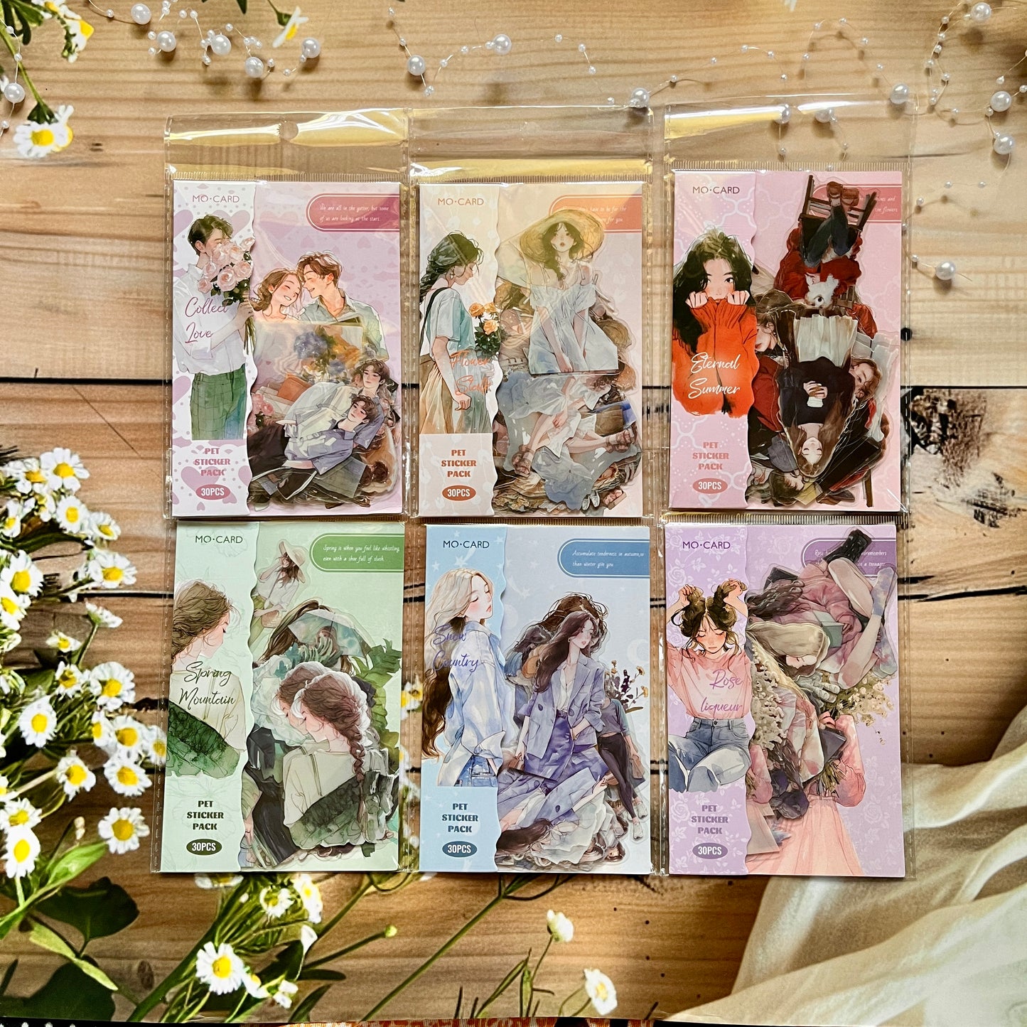 30 Pcs Happy Real Series Urban Leisure Literary Girl Character PET Sticker