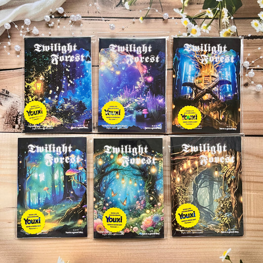10pcs Twilight Forest Series Lighting Theme Aquascape Stickers