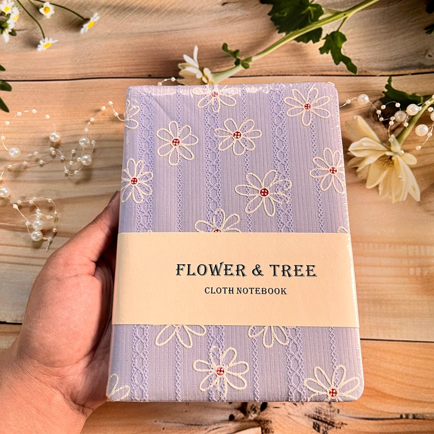 A6/B6 Flower and Tree Daisy Cloth Ultra Thick Notebook for Journaling