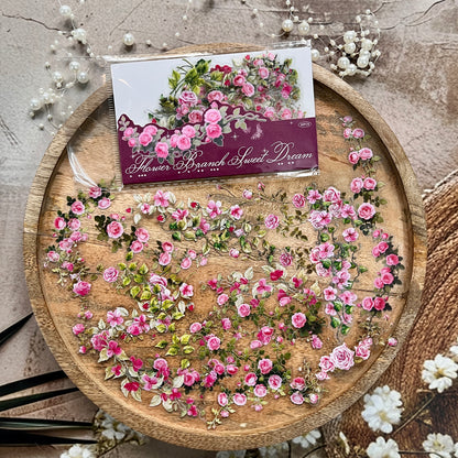 30 Pcs Flower Branch Sweet Dreams Series Flower Journaling Stickers