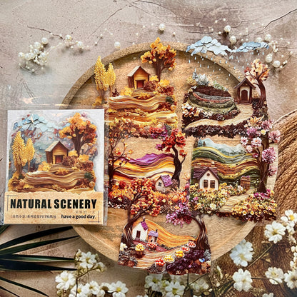 10 Pcs Nature Mini Scenes Series Landscape themed Scrapbooking Stickers