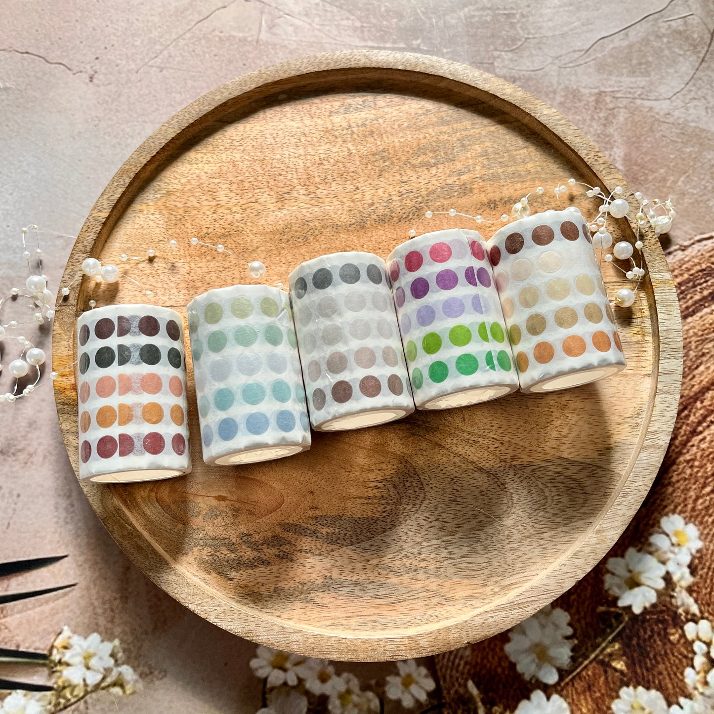 1 Pc 3M Dot Series Round Gradient Paper Tape For Journaling