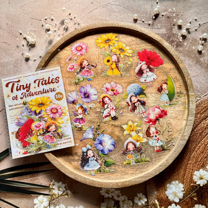 10 Pcs Mini Adventure Series Cute Cartoon Character Journal Sticker Pack