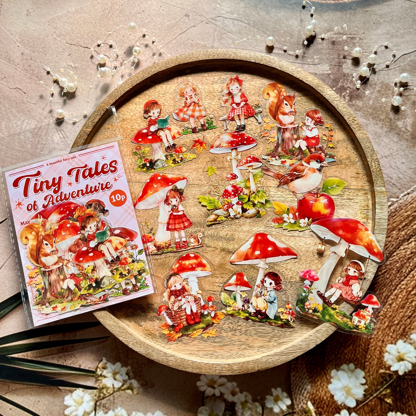 10 Pcs Mini Adventure Series Cute Cartoon Character Journal Sticker Pack