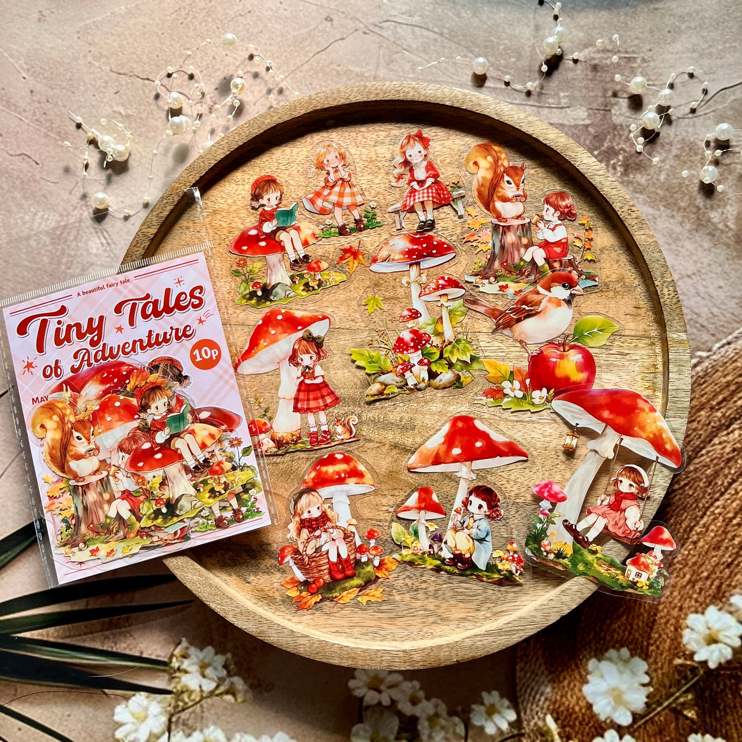 10 Pcs Mini Adventure Series Cute Cartoon Character Journal Sticker Pack