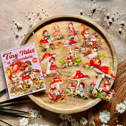 10 Pcs Mini Adventure Series Cute Cartoon Character Journal Sticker Pack