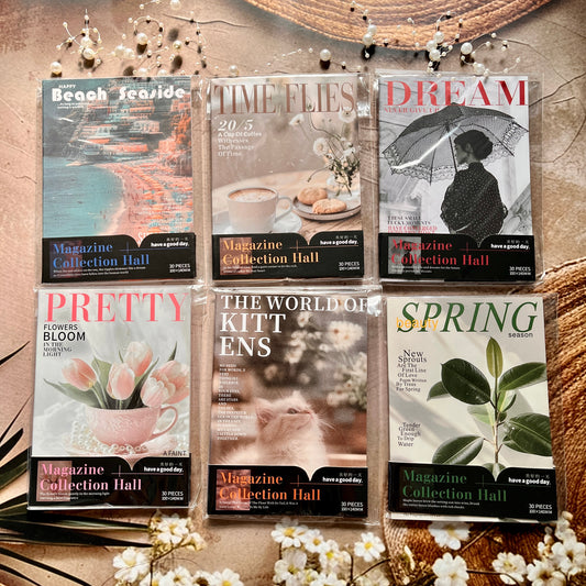 30 Sheets Loose Leaf Magazine Collection Series Retro Scrapbooking Paper