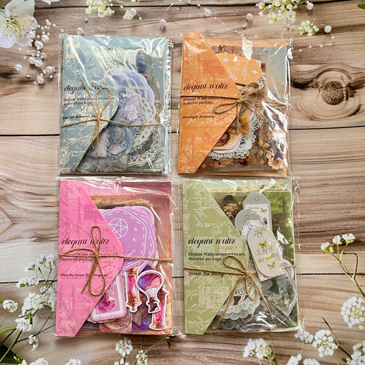130 pcs Elegant waltz series Retro literary decorative sticker material Pack