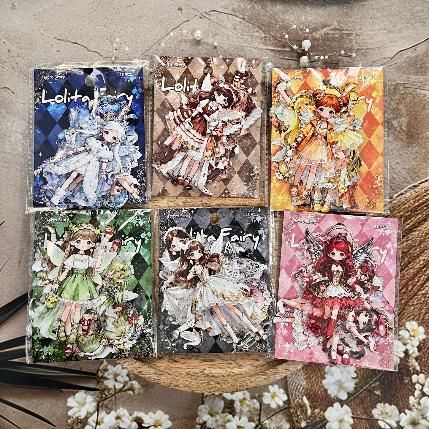 10 Pcs Lolita Fairy Series Lolita-style Anime-themed Journaling Stickers