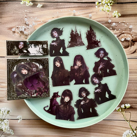 20 Pcs Mysterious Contract Series Dark Gothic Stickers for Journaling