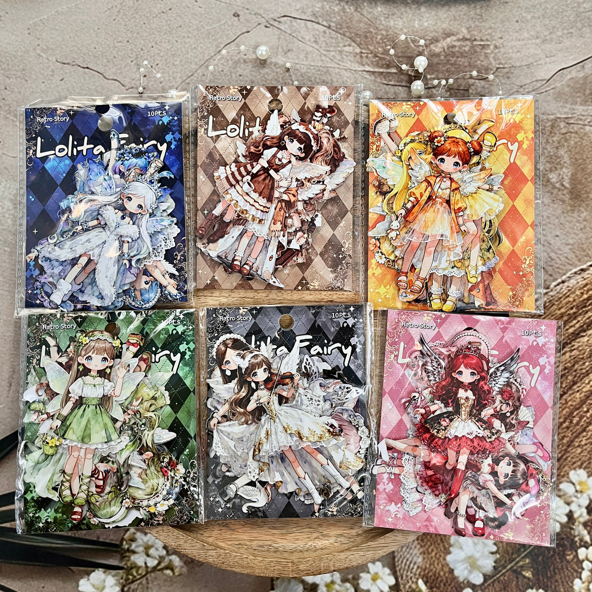10 Pcs Lolita Fairy Series Lolita-style Anime-themed Journaling Stickers
