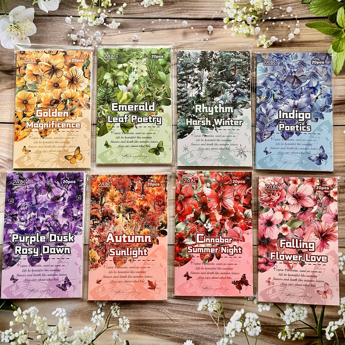 20 Sheets Floral Image Sticker Book for Journaling