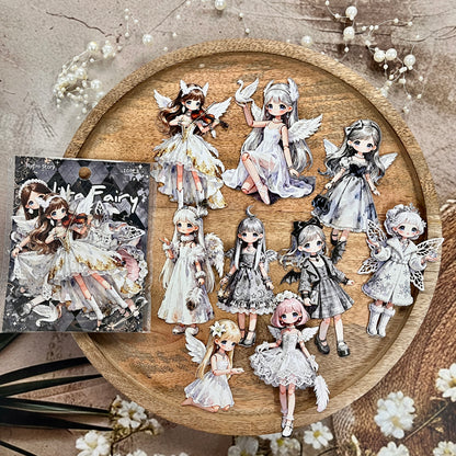10 Pcs Lolita Fairy Series Lolita-style Anime-themed Journaling Stickers
