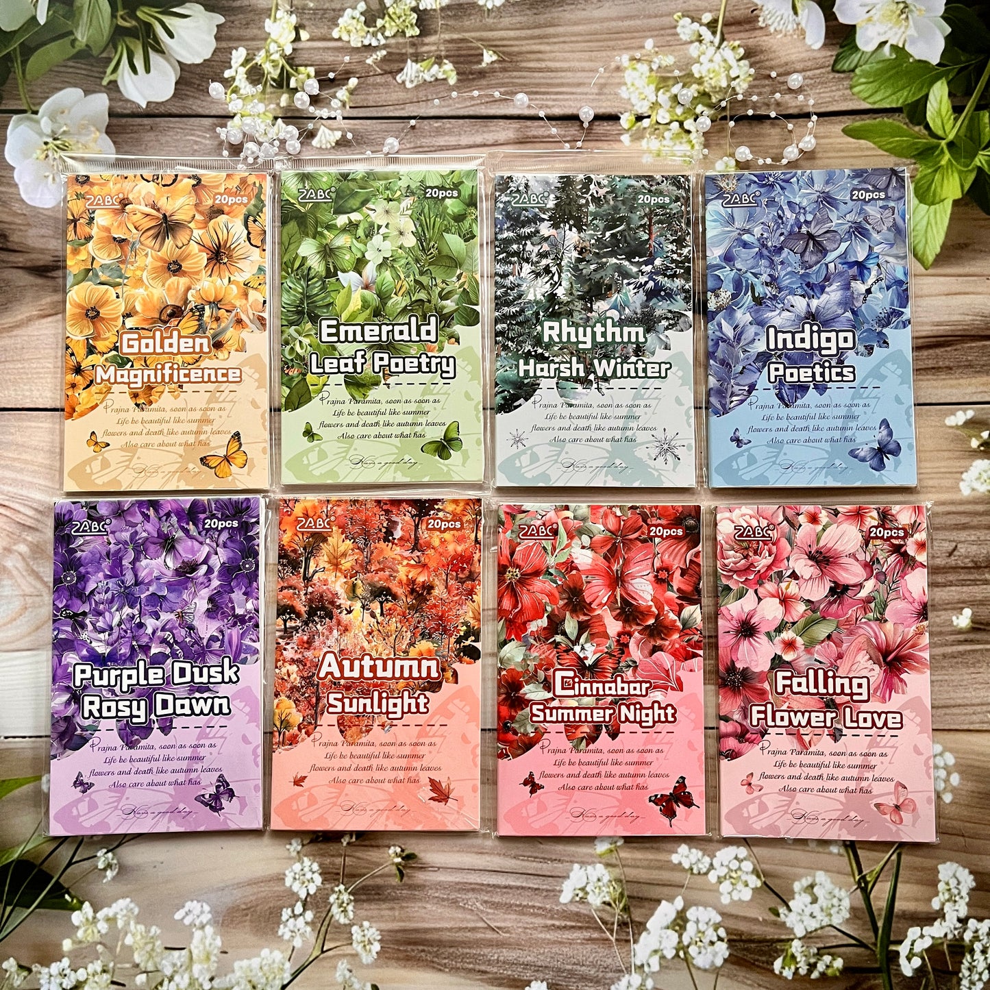 20 Sheets Floral Image Sticker Book for Journaling