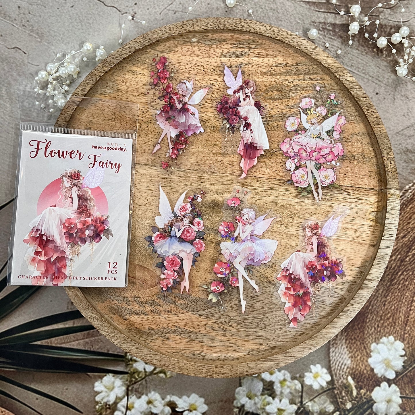 12 Pcs Flower Fairies Series Fairy Character Dreamy Stickers