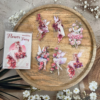 12 Pcs Flower Fairies Series Fairy Character Dreamy Stickers