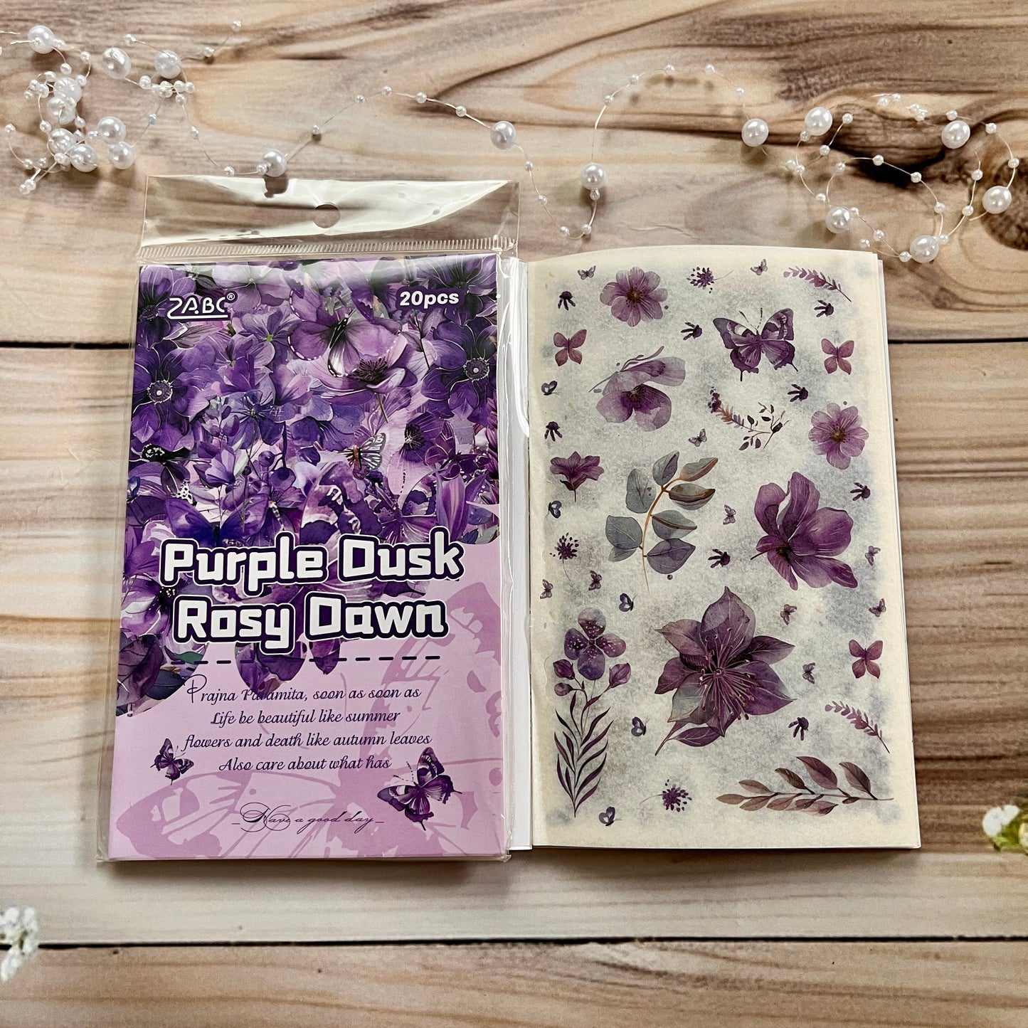 20 Sheets Floral Image Sticker Book for Journaling