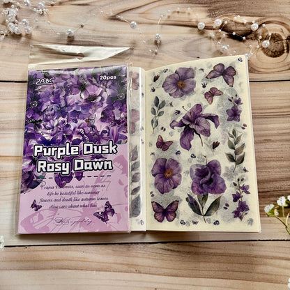 20 Sheets Floral Image Sticker Book for Journaling