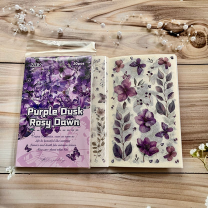 20 Sheets Floral Image Sticker Book for Journaling