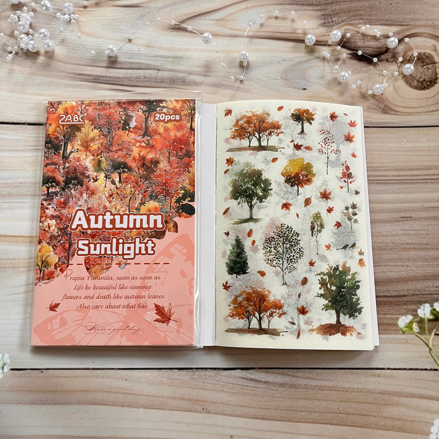 20 Sheets Floral Image Sticker Book for Journaling