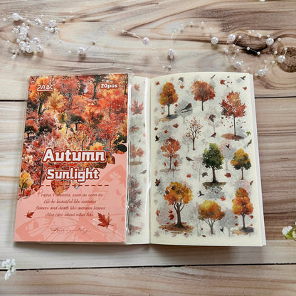 20 Sheets Floral Image Sticker Book for Journaling