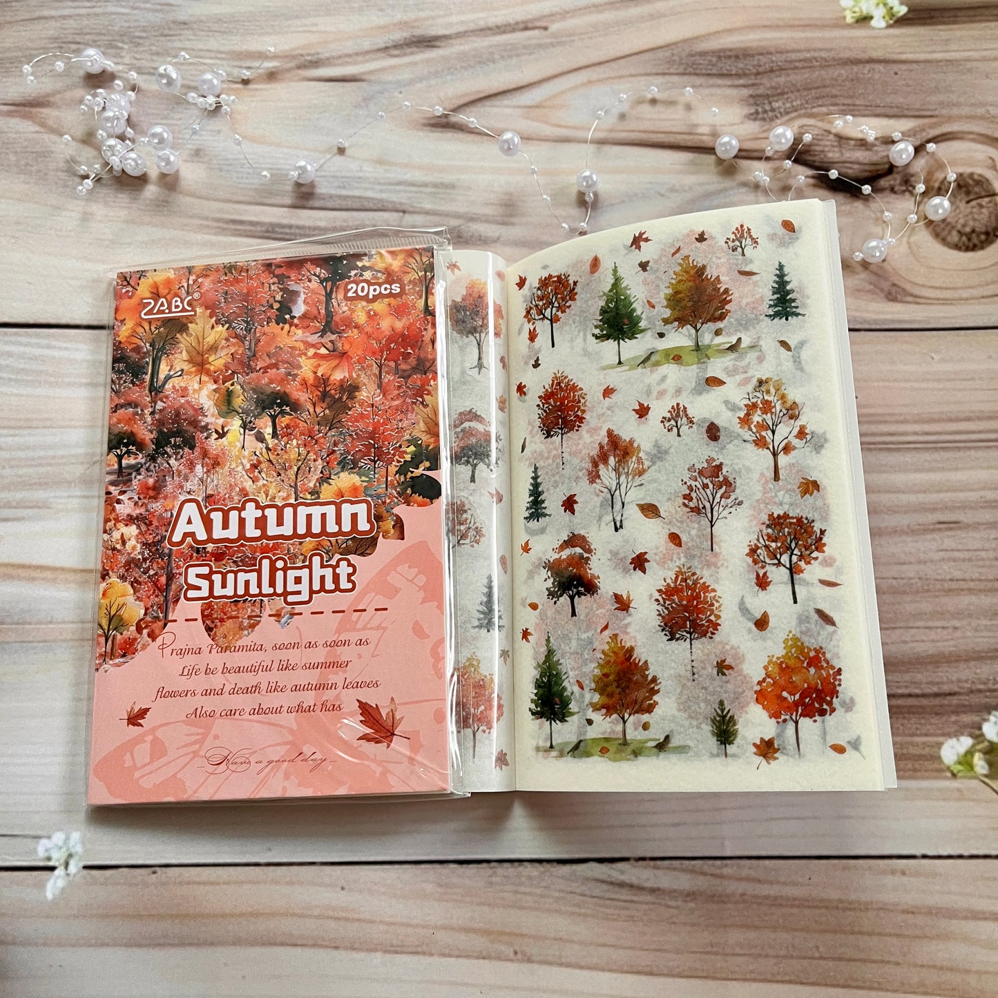 20 Sheets Floral Image Sticker Book for Journaling