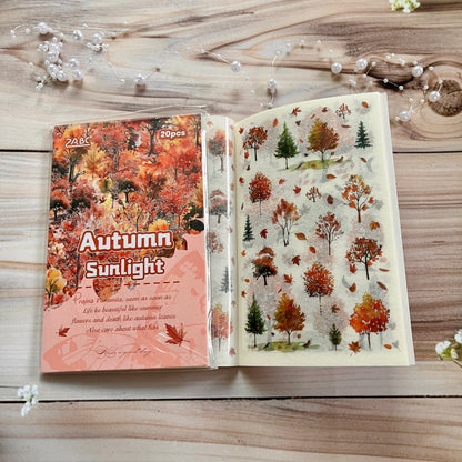 20 Sheets Floral Image Sticker Book for Journaling