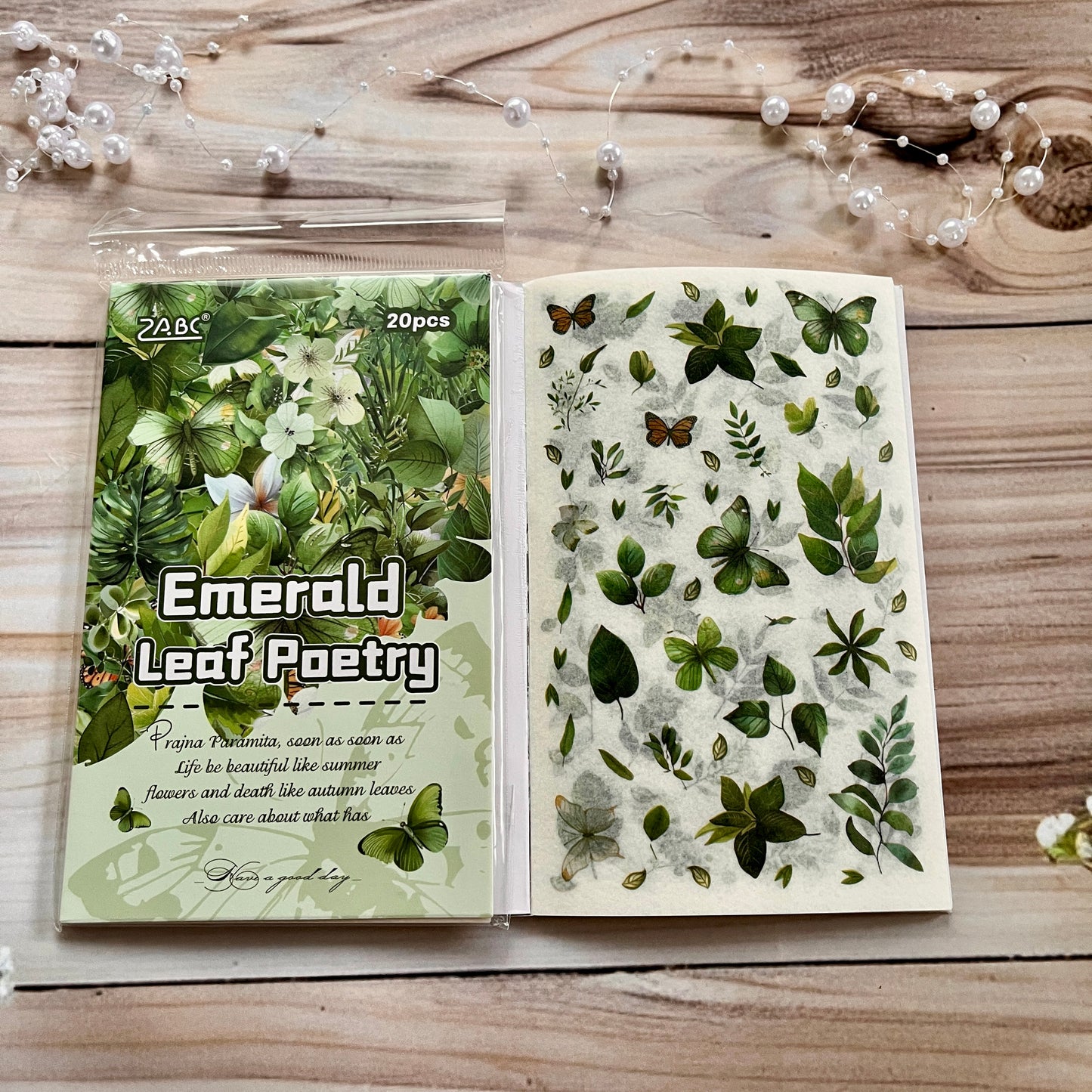 20 Sheets Floral Image Sticker Book for Journaling