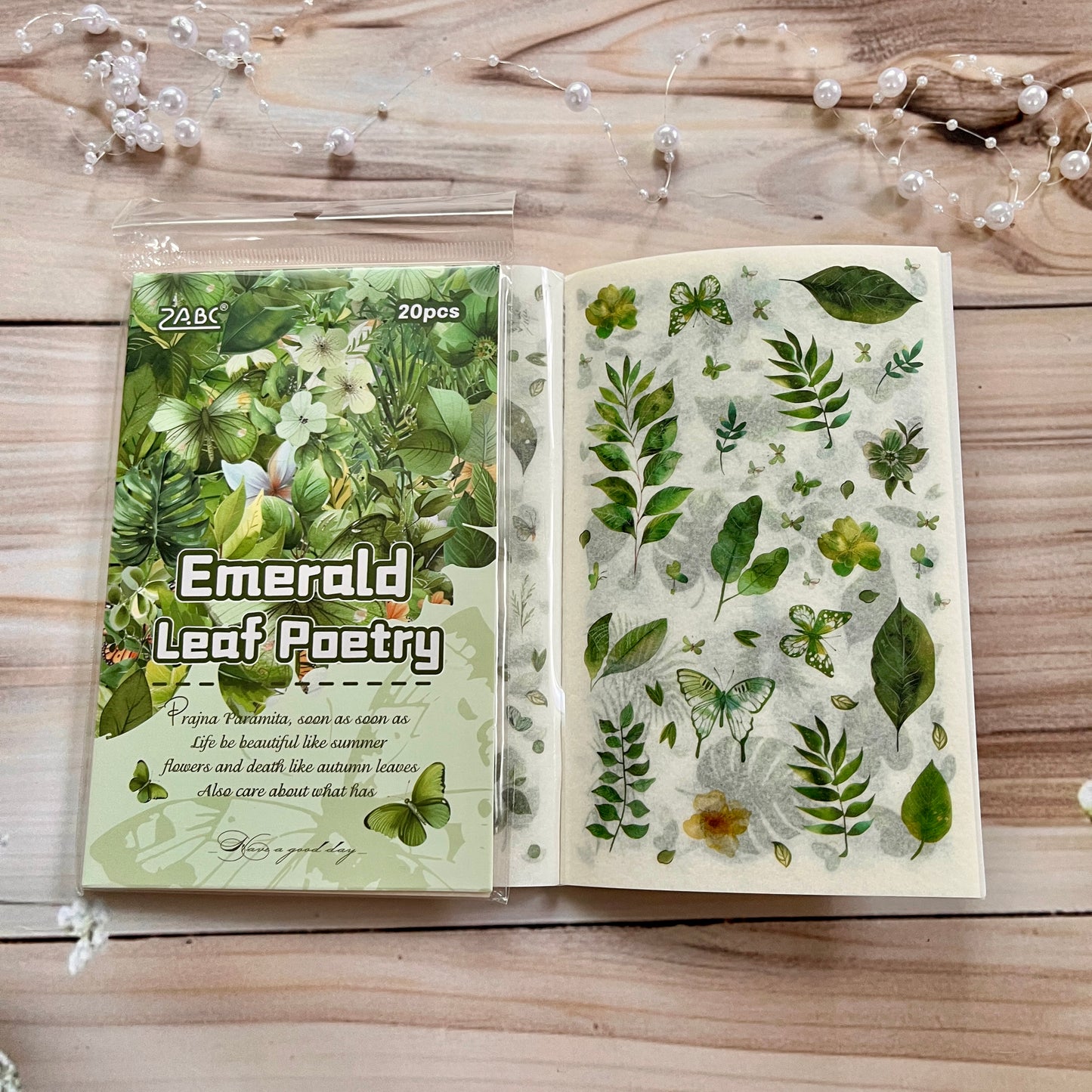 20 Sheets Floral Image Sticker Book for Journaling