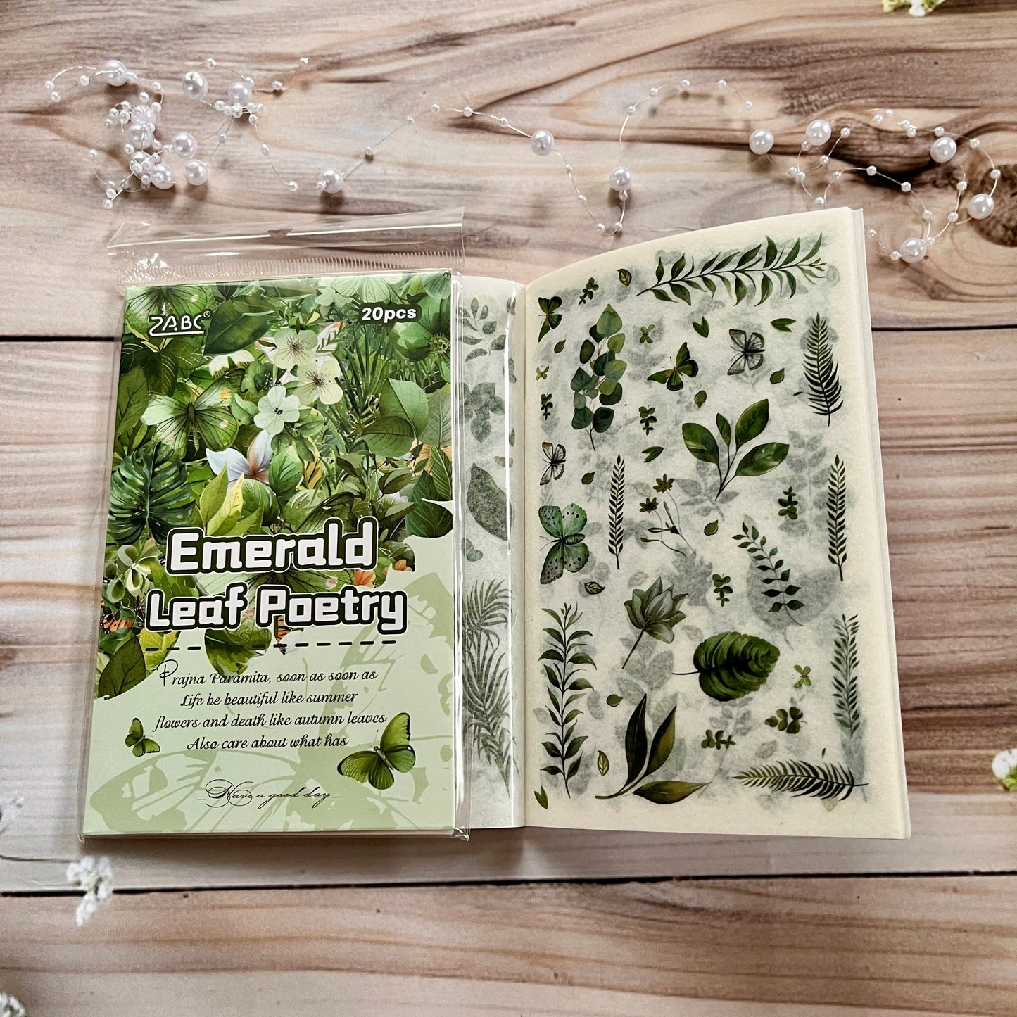 20 Sheets Floral Image Sticker Book for Journaling