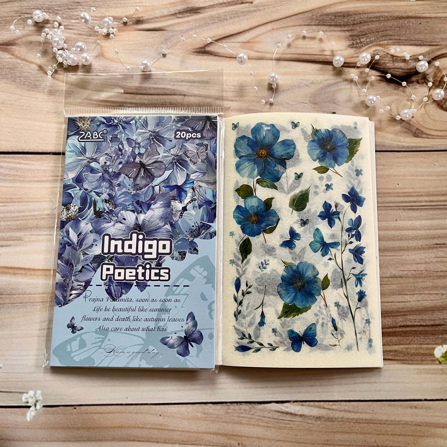 20 Sheets Floral Image Sticker Book for Journaling