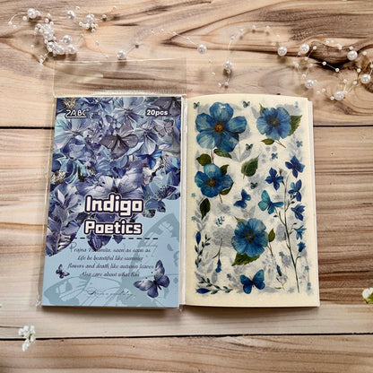 20 Sheets Floral Image Sticker Book for Journaling