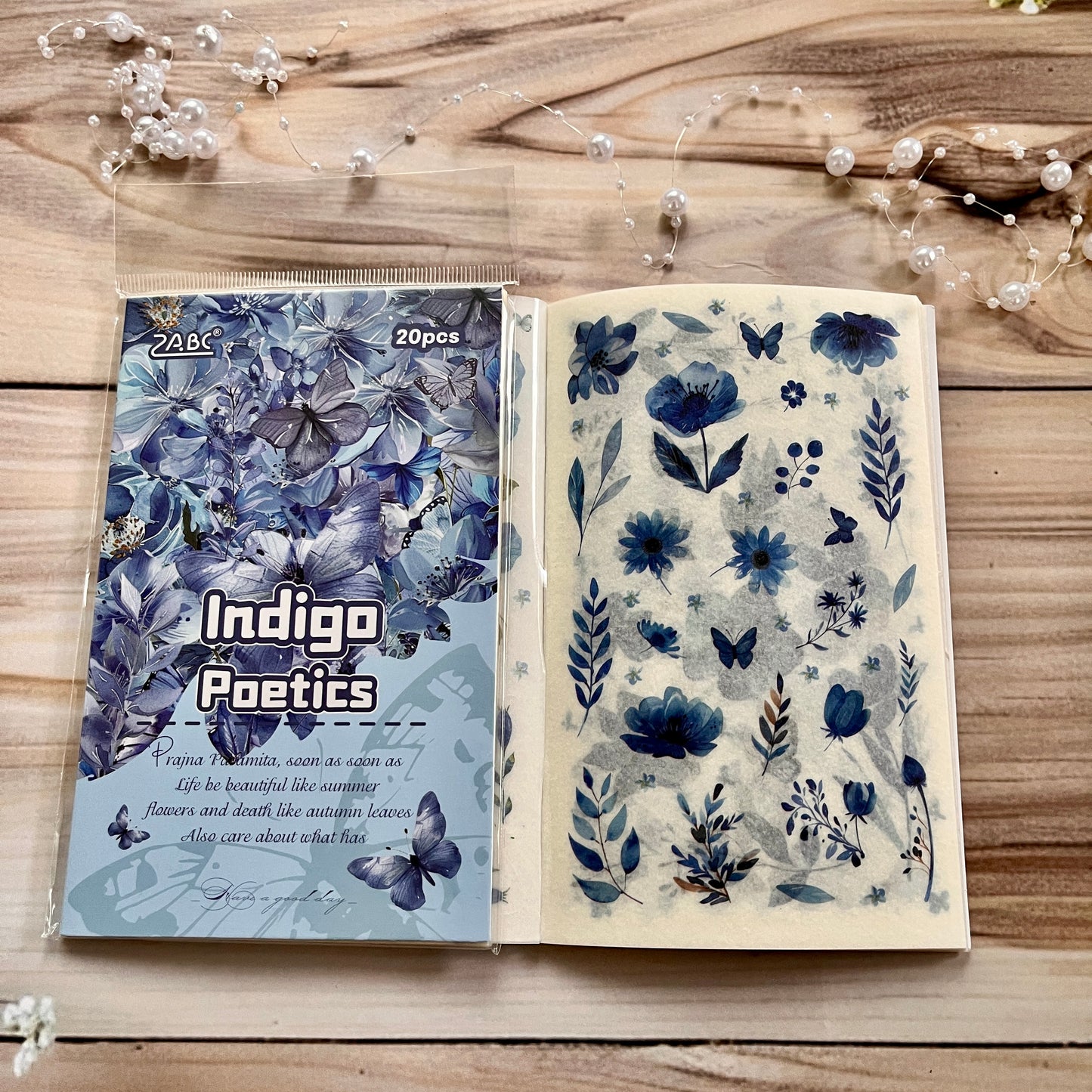 20 Sheets Floral Image Sticker Book for Journaling