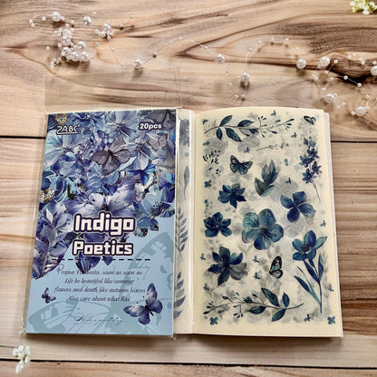 20 Sheets Floral Image Sticker Book for Journaling
