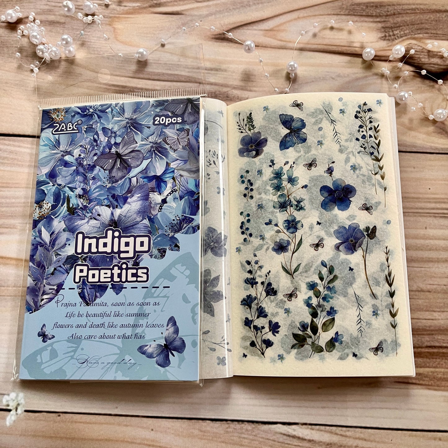 20 Sheets Floral Image Sticker Book for Journaling