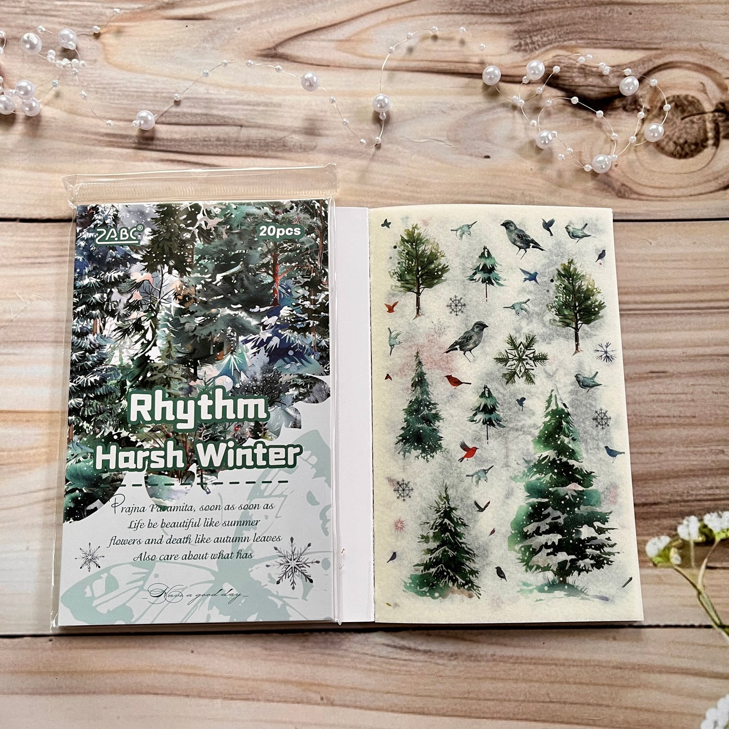 20 Sheets Floral Image Sticker Book for Journaling