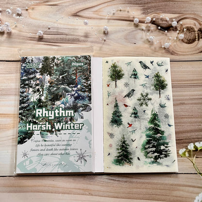 20 Sheets Floral Image Sticker Book for Journaling