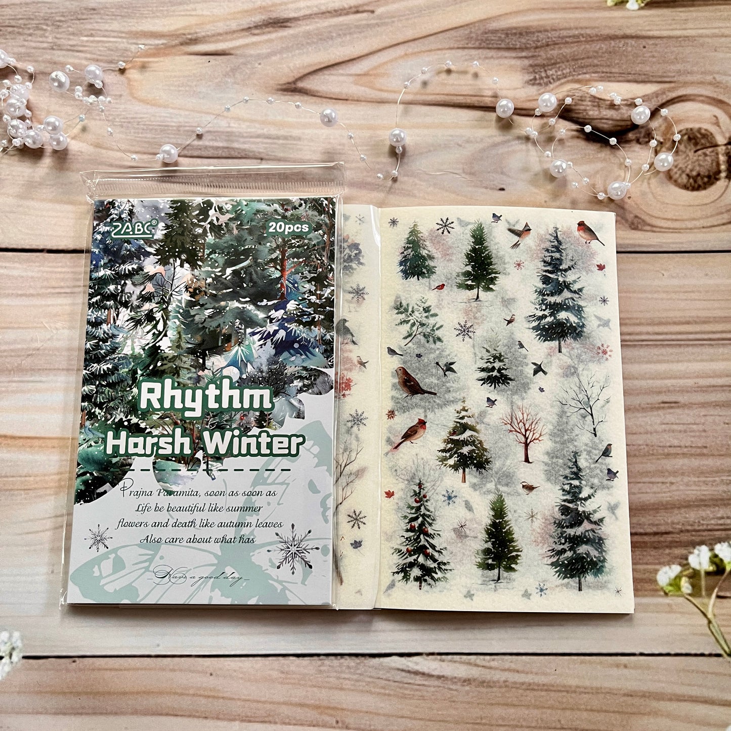 20 Sheets Floral Image Sticker Book for Journaling