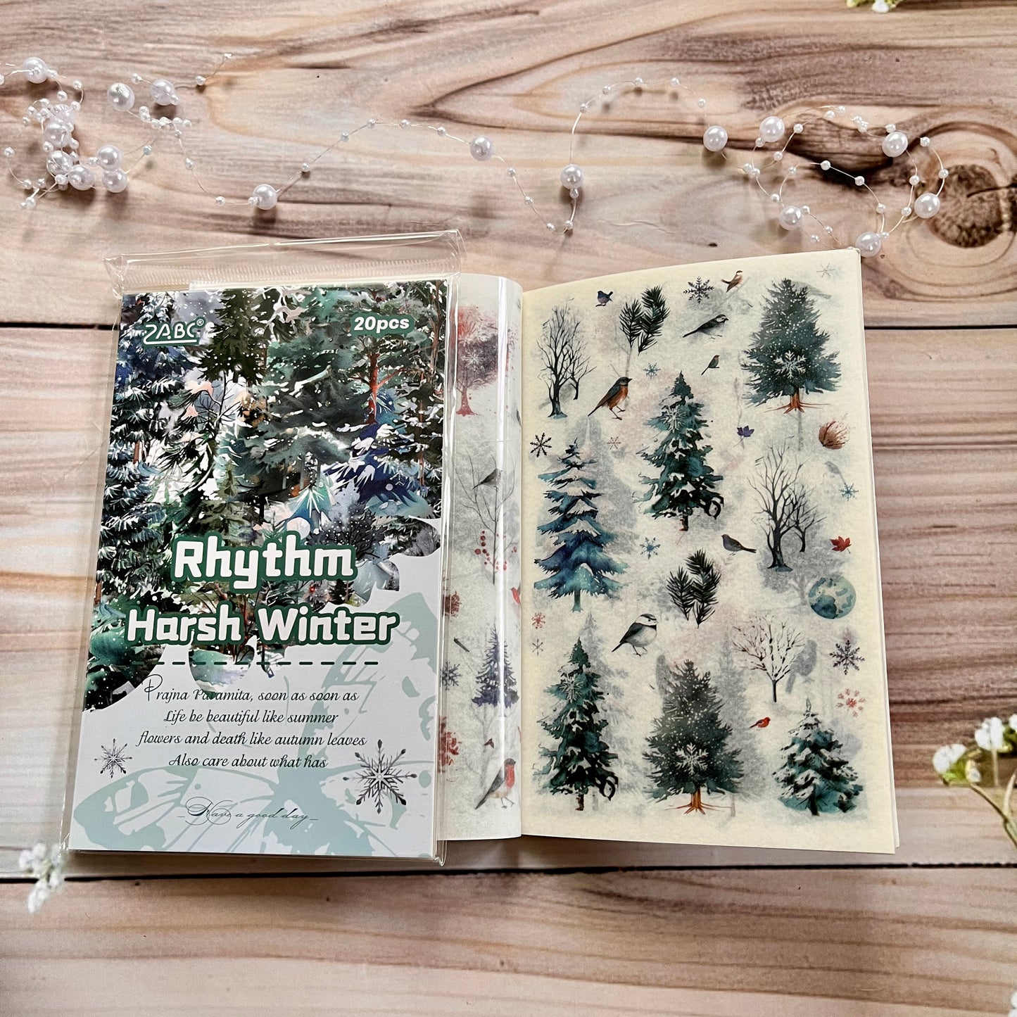 20 Sheets Floral Image Sticker Book for Journaling
