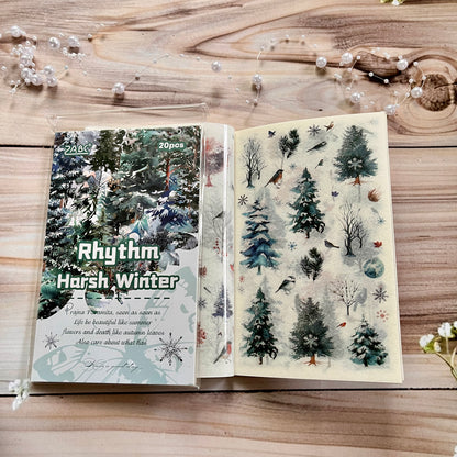 20 Sheets Floral Image Sticker Book for Journaling