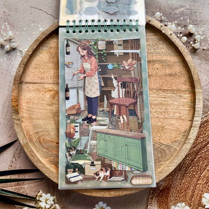 31 Pcs Notes From Living Alone Series Scene-Building 3D Sticker Book