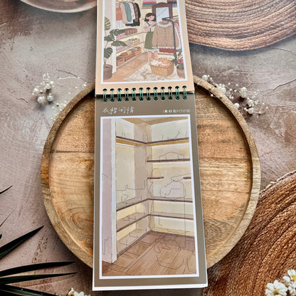 31 Pcs Notes From Living Alone Series Scene-Building 3D Sticker Book
