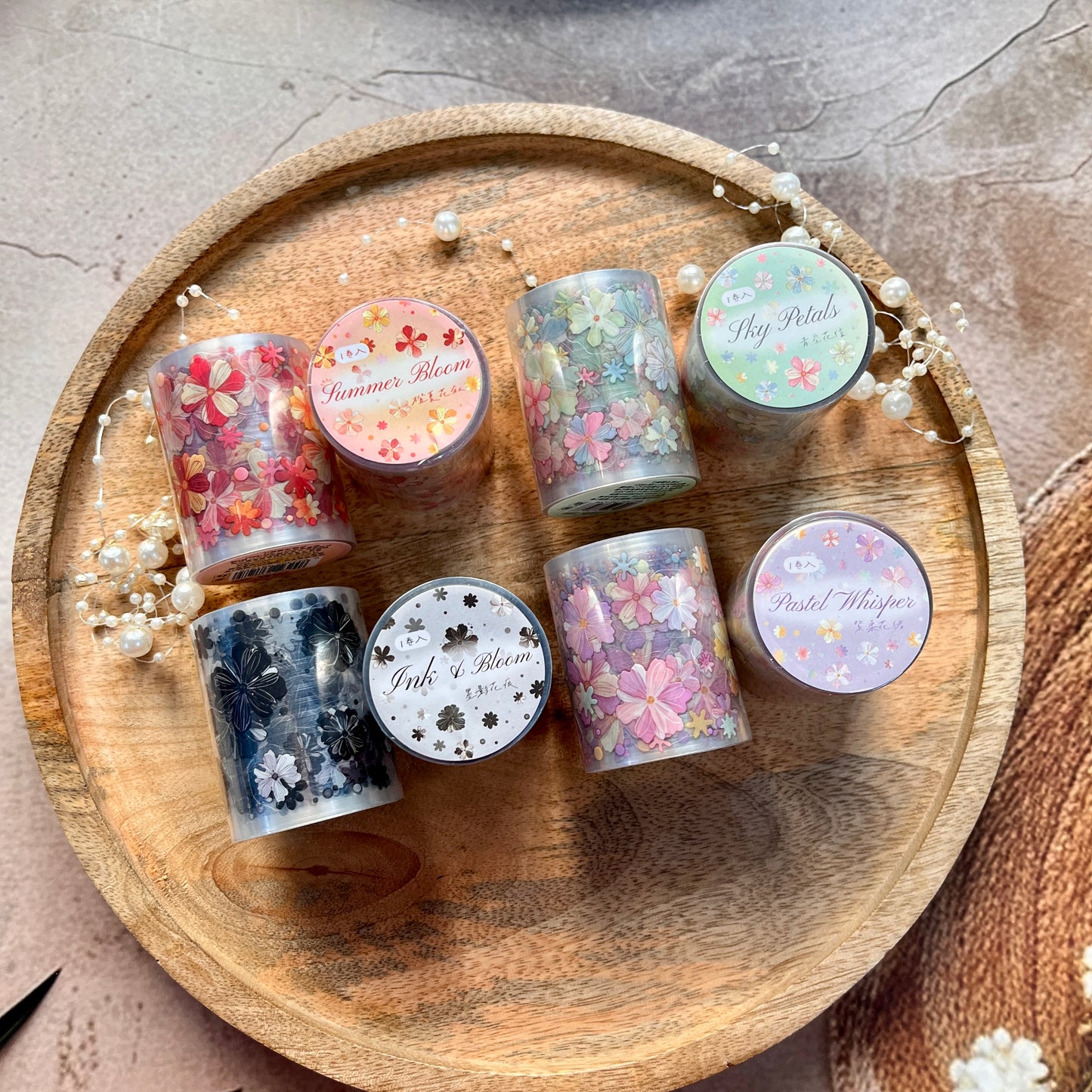 1 Roll Patel Whisper Die-Cut Flower Decorative Journal Tape